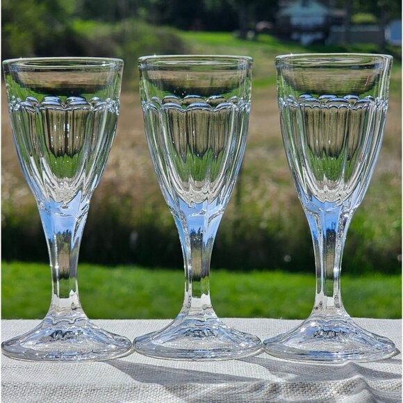 3 Heisey Colonial Panels Cordial Glasses 4.75" USA 1935 signed H fluted style - Picture 7 of 10